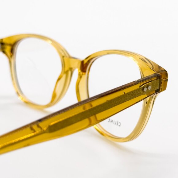 NEW CELINE CL50007I 039 EYEGLASSES WOMEN YELLOW ROUND EYEWEAR CELINE - Picture 7 of 10